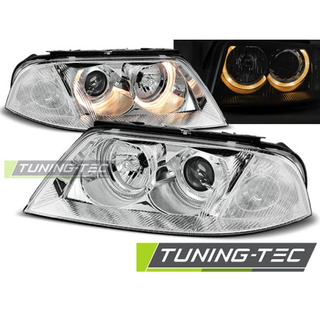 Phares Angel Eyes Chrome pour VW Passat 3BG B5 FL 09.00-03.05