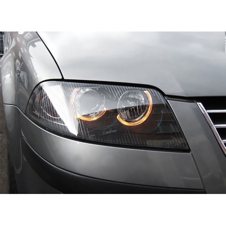 PHARES ANGEL EYES NOIRS pour VW PASSAT 3BG B5 FL 09.00-03.05