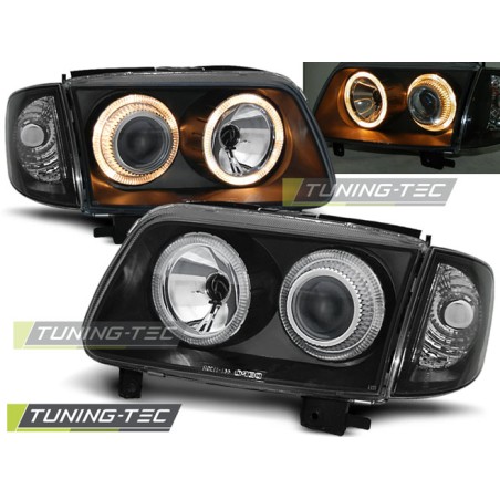 Phares Angel Eyes noirs pour VW Polo 6N2 10.99-10.01