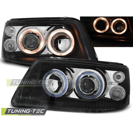 PHARES ANGEL EYES NOIRS pour VW T5 04.03-08.09