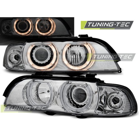 PHARES ANGEL EYES CHROME pour BMW E39 09.95-06.03