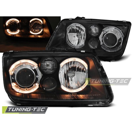 PHARES ANGEL EYES NOIRS pour VW BORA 09.98-07.05