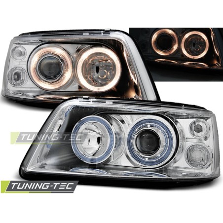 Phares Angel Eyes Chrome pour VW T5 04.03-08.09