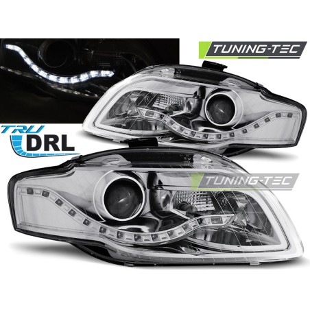 HEADLIGHTS TRUE DRL CHROME fits AUDI A4 B7 11.04-03.08