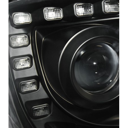 Phares TRUE DRL Noir pour VW T5 2010-2015