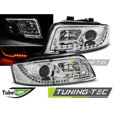 PHARES TUBE LIGHT CHROME pour AUDI A4 10.00-10.04