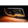 Feux avant TUBE LIGHT noirs pour AUDI A4 10.00-10.04 Feux avant TUBE LIGHT noirs pour AUDI A4 10.00-10.04