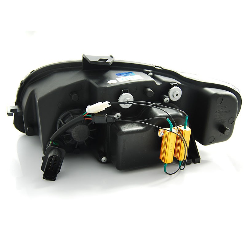 Phares TUBE LIGHT noirs pour AUDI A4 B7 11.04-03.08 Phares TUBE LIGHT noirs pour AUDI A4 B7 11.04-03.08