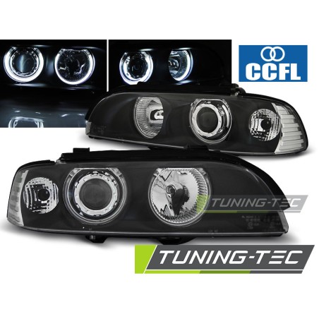 Phares Angel Eyes CCFL Noir pour BMW E39 09.95-06.03