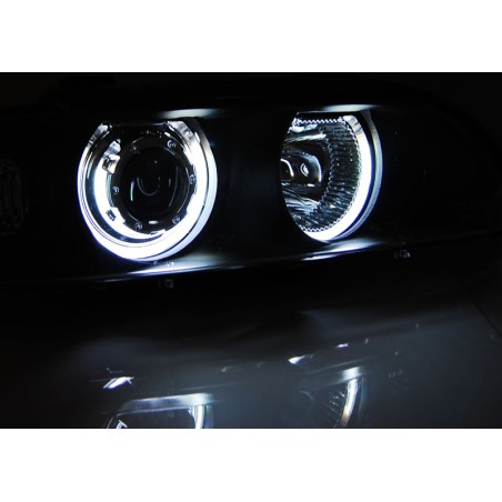 Phares Angel Eyes CCFL Noir pour BMW E39 09.95-06.03