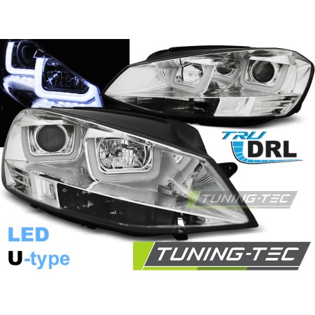 Phares U-LED Chrome pour VW Golf 7 11.12-17