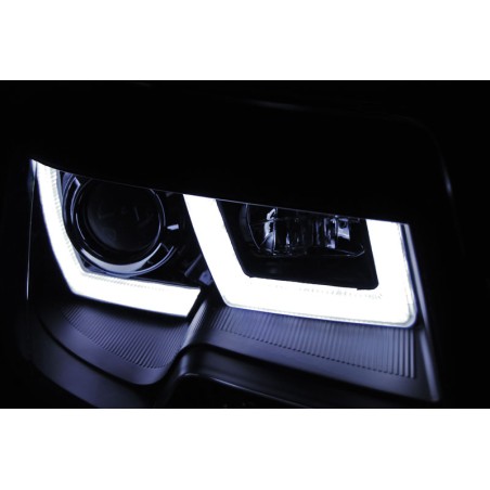 Phares U-LED noir compatibles VW T5 2010-2015