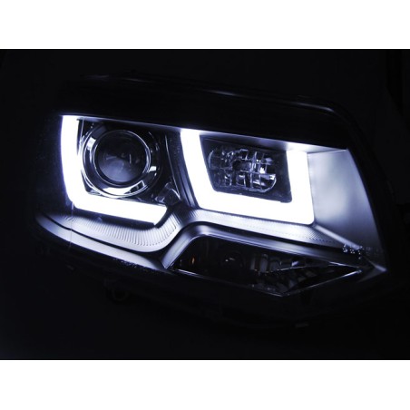 Phares U-LED noir compatibles VW T5 2010-2015