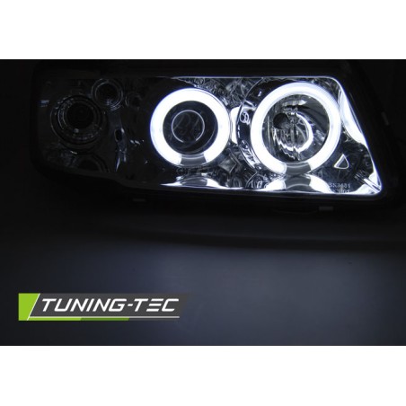 Phares Angel Eyes CCFL Chrome pour AUDI A3 8L 08.96-08.00