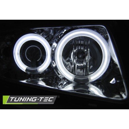 Phares Angel Eyes CCFL Chrome pour AUDI A3 8L 08.96-08.00