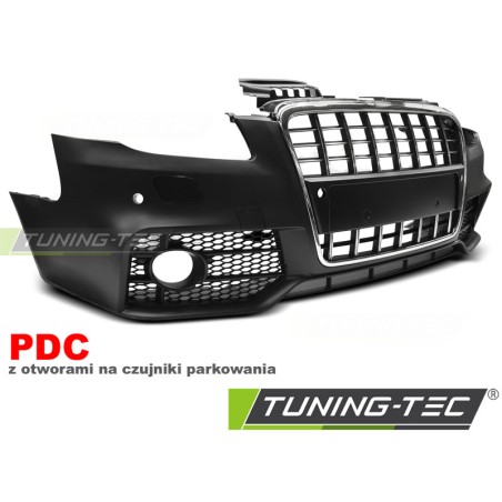 Pare-chocs avant sport chrome noir PDC compatible AUDI A4 04-08 Pare-chocs avant sport chrome noir PDC compatible AUDI A4 04-08