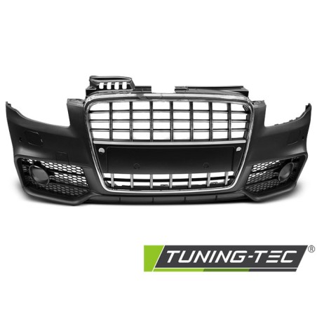 Pare-chocs avant sport chrome noir PDC compatible AUDI A4 04-08 Pare-chocs avant sport chrome noir PDC compatible AUDI A4 04-08