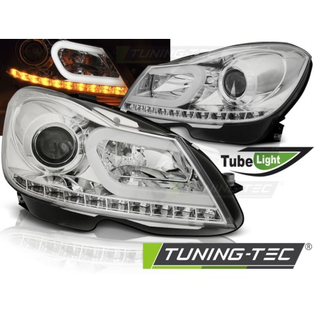 Phares TUBE LIGHT Chrome pour MERCEDES W204 11-14