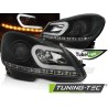 Phares TUBE LIGHT noirs pour MERCEDES W204 11-14 Phares TUBE LIGHT noirs pour MERCEDES W204 11-14