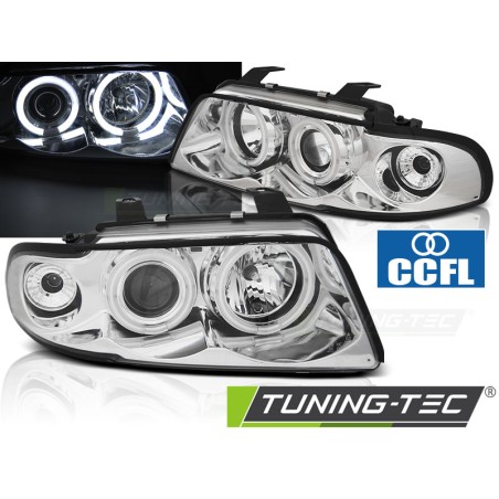 Phares ANGEL EYES CCFL Chrome pour AUDI A4 11.94-12.98