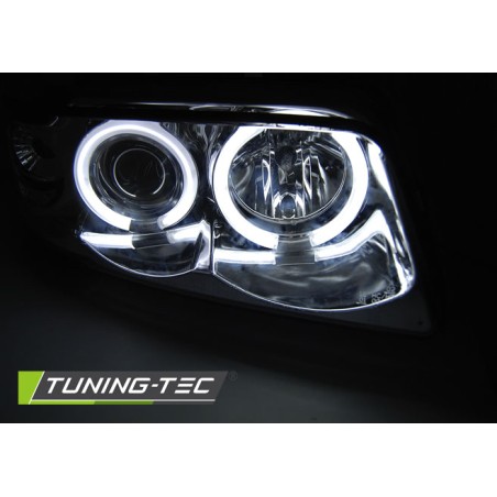 Phares ANGEL EYES CCFL Chrome pour AUDI A4 11.94-12.98