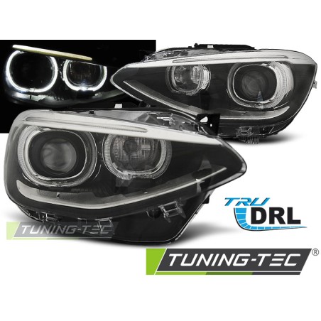 Phares TRUE DRL noirs pour BMW F20 / 21 11-12.14