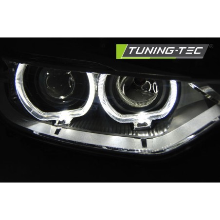 Phares ANGEL EYES LED noirs compatibles BMW F30/F31 10.11 - 05.15