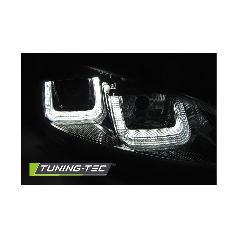 Phares U-LED DRL Noir Chrome pour VW Golf 6 08-12 Phares U-LED DRL Noir Chrome pour VW Golf 6 08-12