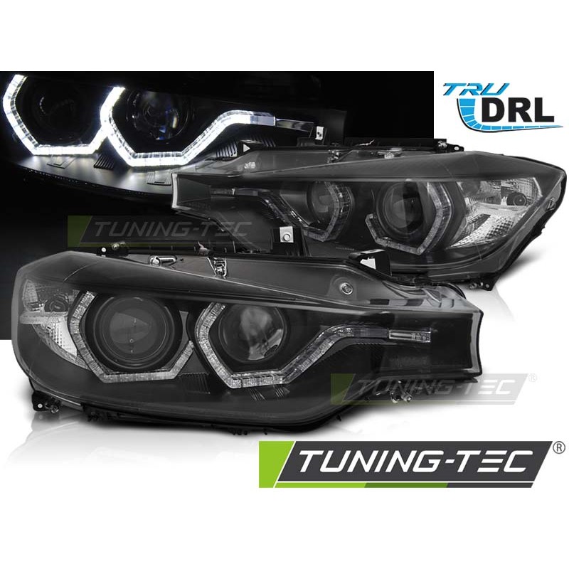 PHARES ANGEL EYES LED DRL NOIR pour BMW F30/F31 10.11 - 05.15 PHARES ANGEL EYES LED DRL NOIR pour BMW F30/F31 10.11 - 05.15