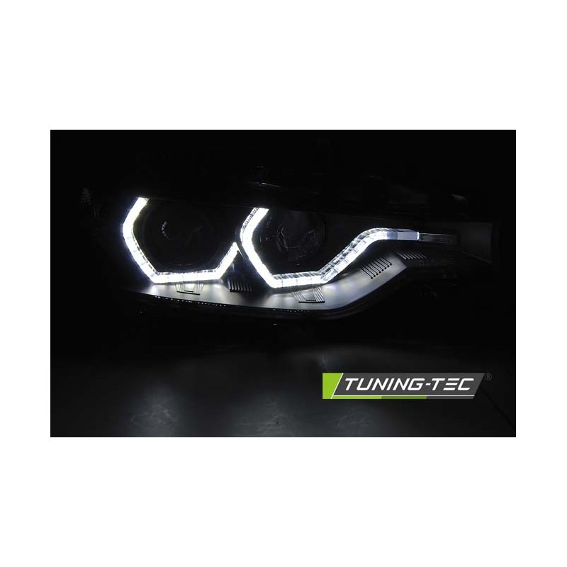 PHARES ANGEL EYES LED DRL NOIR pour BMW F30/F31 10.11 - 05.15 PHARES ANGEL EYES LED DRL NOIR pour BMW F30/F31 10.11 - 05.15