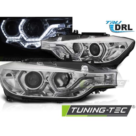 Phares ANGEL EYES LED DRL Chrome pour BMW F30/F31 10.11 - 05.15