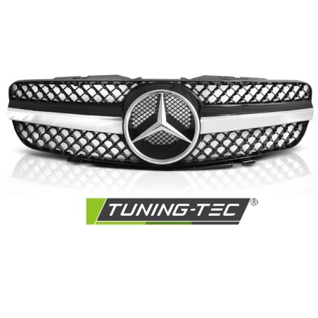 Grille sport noir chrome compatible MERCEDES SL R230 01-06 Grille sport noir chrome compatible MERCEDES SL R230 01-06