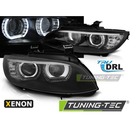 Phares Xénon Angel Eyes LED Noir AFS pour BMW E92/E93 06-10