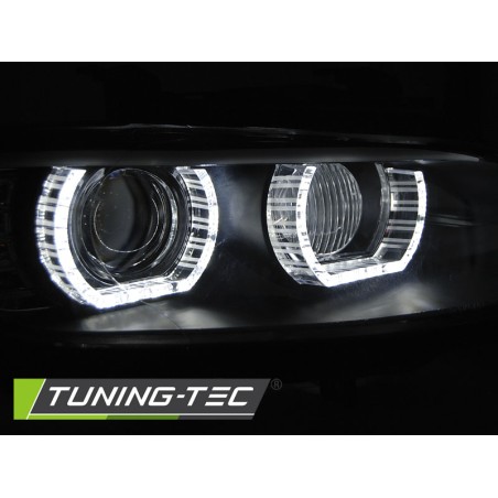 Phares Xénon Angel Eyes LED Noir AFS pour BMW E92/E93 06-10