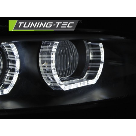 Phares Xénon Angel Eyes LED Noir AFS pour BMW E92/E93 06-10