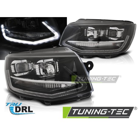 Phares noirs TRUE DRL compatibles VW T6 15-19