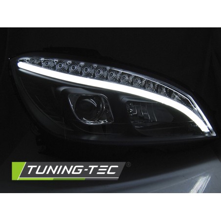 Feux avant TUBE LIGHT noir pour MERCEDES W204 07-10