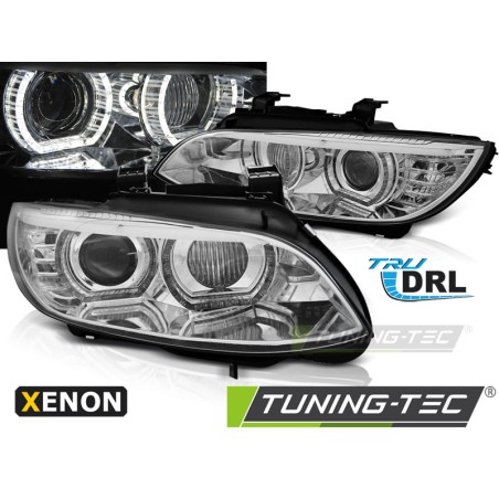 PHARES XENON ANGEL EYES LED CHROME AFS pour BMW E92/E93 06-10