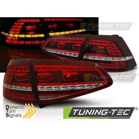 Feux arrière LED sport rouge blanc séquentiel pour VW Golf 7 13-17