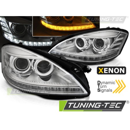Phares Xénon Diurnes Chrome Séquentiels pour Mercedes W221 05-09 Phares Xénon Diurnes Chrome Séquentiels pour Mercedes W221 05-09