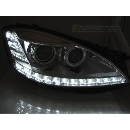 Phares Xénon Diurnes Chrome Séquentiels pour Mercedes W221 05-09 Phares Xénon Diurnes Chrome Séquentiels pour Mercedes W221 05-09