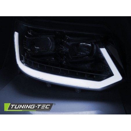 Phares TUBE LIGHT noirs séquentiels pour VW T5 2010-2015