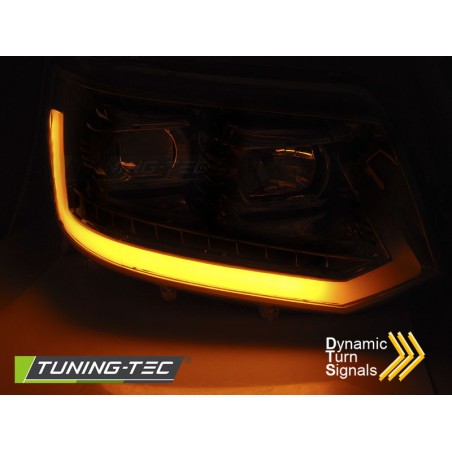 Phares TUBE LIGHT noirs séquentiels pour VW T5 2010-2015