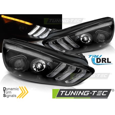 FORD FOCUS MK3 15-18 DRL LED INDICATEUR SÉQUENTIEL NOIR