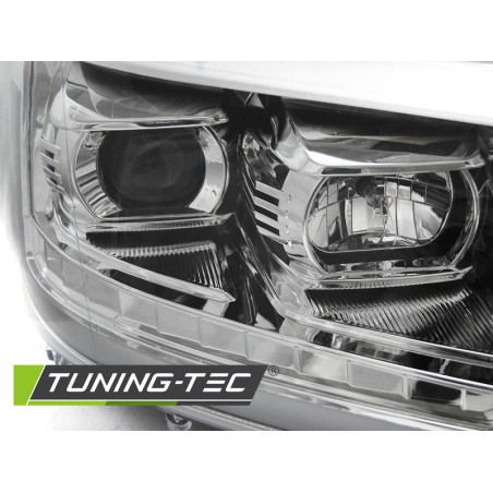 Phares TUBE LIGHT chromés séquentiels pour VW T5 2010-2015