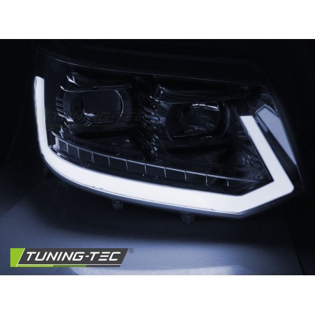 Phares TUBE LIGHT chromés séquentiels pour VW T5 2010-2015