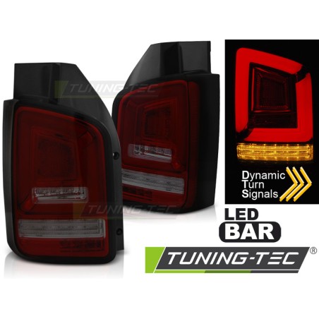 Feux arrière à LED barre rouge fumée séquentiel pour VW T5 10-15