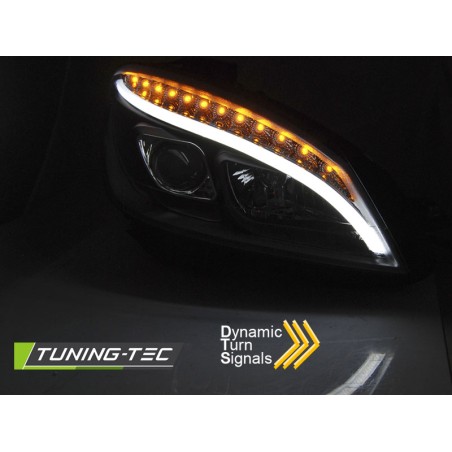 Phares séquentiels TUBE LIGHT noir pour MERCEDES W204 07-10