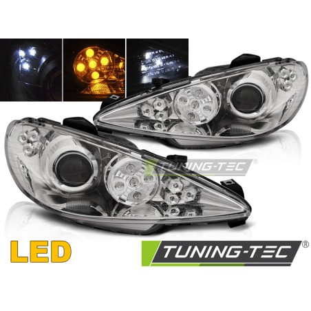 PEUGEOT 206 02-ANGEL EYES CHROME LED PEUGEOT 206 02-ANGEL EYES CHROME LED