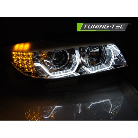 PHARES ANGEL EYES LED 3D CHROME compatible BMW E90/E91 05-08